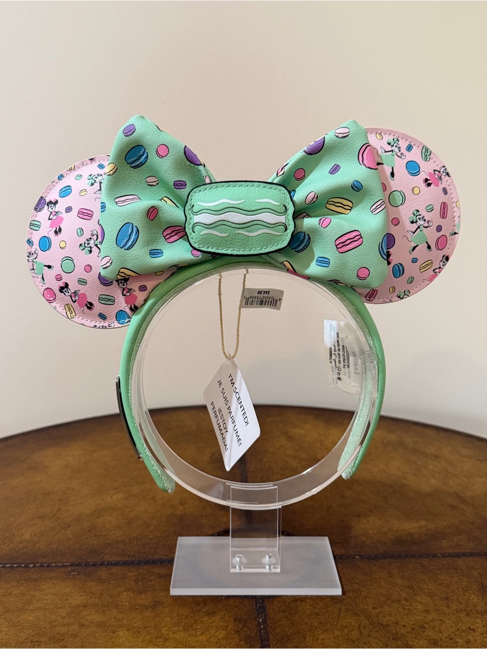 NEW DISNEY LOUNGEFLY EPCOT FRANCE MACAROON VANILLA SCENTED MINNIE EARS HEADBAND